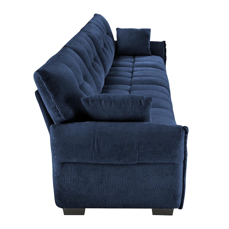 110.2" Chenille 4-Seat Sofa with Tufted Design & Sponge Cushions