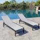 preview thumbnail 27 of 73, Outdoor All-Weather Patio Chaise Lounge Chairs Sun Lounger with Adjustable Backrest Light Grey - 2PC