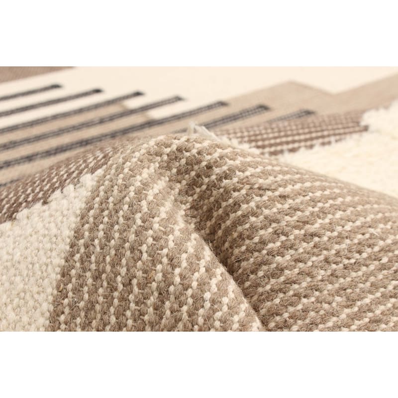 ECARPETGALLERY Hand Tufted Timeless Tan Wool Rug - 5'3 x 8'1
