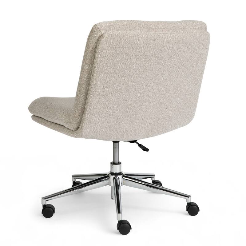 Martha Stewart Upholstered Swivel Home Office Chair with Wide Seat