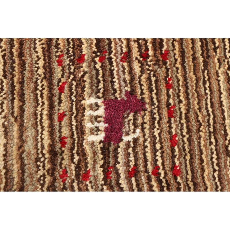 ECARPETGALLERY Hand Loomed Kashkuli Gabbeh Brown Wool Rug - 2'11 x 4'8