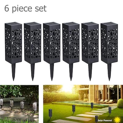 Modern Home Set of 6 Solar Powered LED Path Lights - Modern Deco Design - Light Up Walkway or Use as Luminary