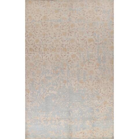 Vegetable Dye Abstract Oriental Wool Area Rug Hand-knotted Carpet - 9'7" x 13'9"