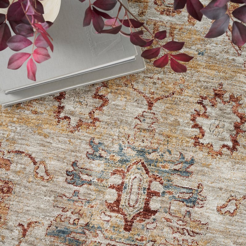 Nourison Petra Traditional Persian Medallion Border Area Rug