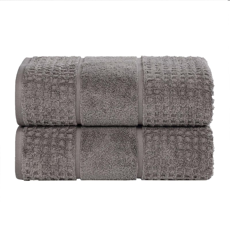 Superior Napa Zero Twist Cotton Soft Waffle Bath Sheet Set of 2