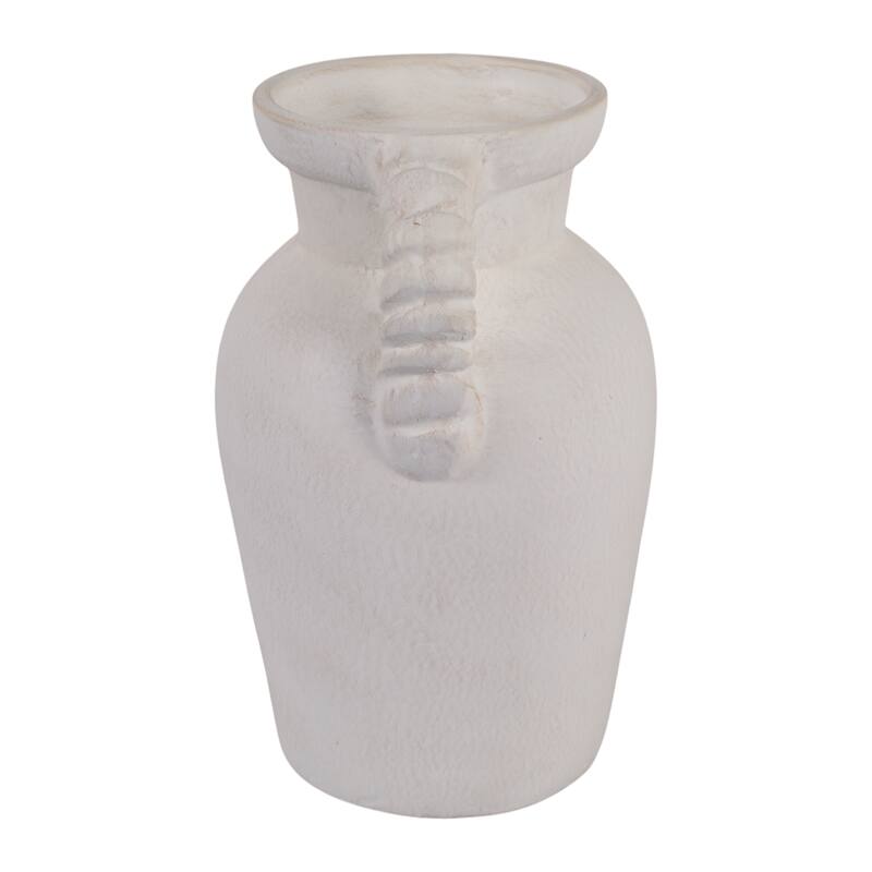 Decorative Textured Amphora Table Vase with Twisted Handles