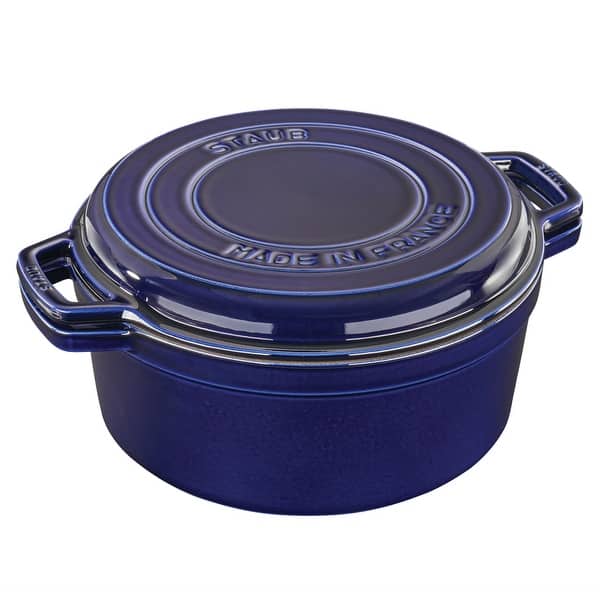 Staub 7 Qt. Cast Iron Oval Dutch Oven in Dark Blue