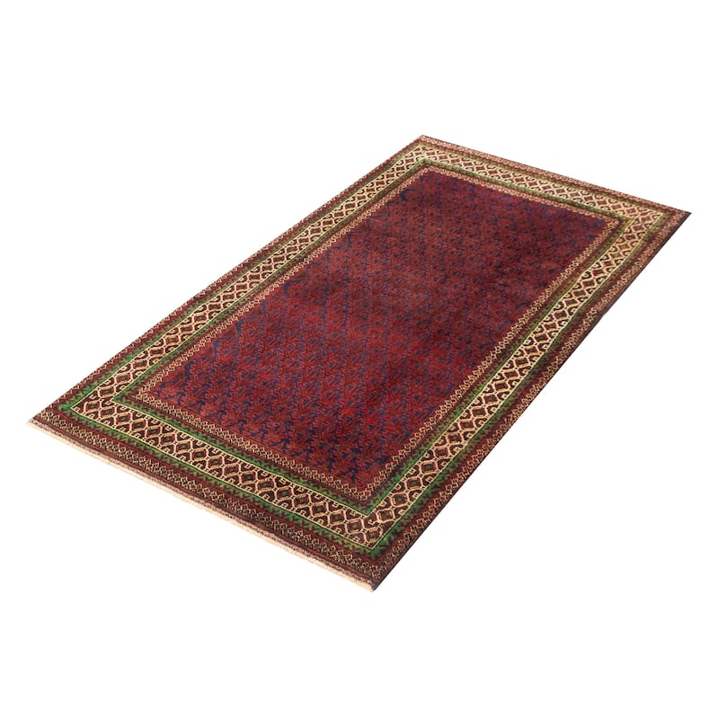 ECARPETGALLERY Hand-knotted Teimani Navy Wool Rug - 3'8 x 6'8