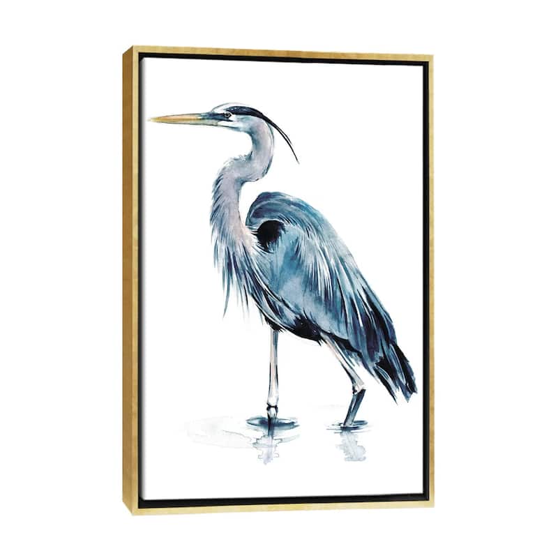 iCanvas "Blue Heron II" by Jennifer Paxton Parker Framed Canvas Print - Gold - 26x18