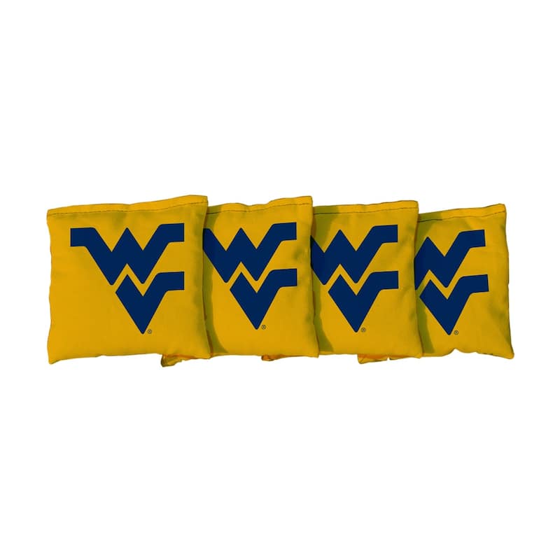 West Virginia Mountaineers Yellow Cornhole Bags - All-Weather Resin Filled