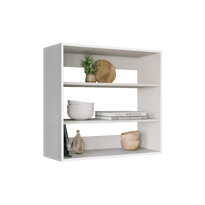 Prepac Elite 32"W Upper Cabinet, White Pantry Kitchen Storage Cabinet, Laundry Room Cabinet with 2 Adjustable Shelves