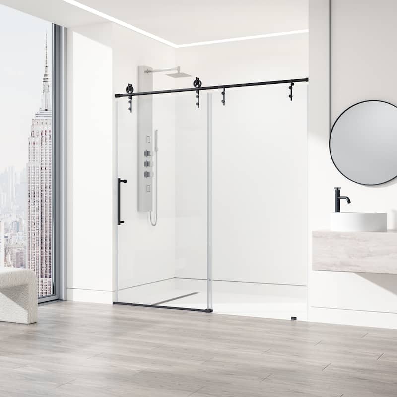 VIGO Hamilton 56" to 60" W x 78" H Frameless Sliding Shower Door