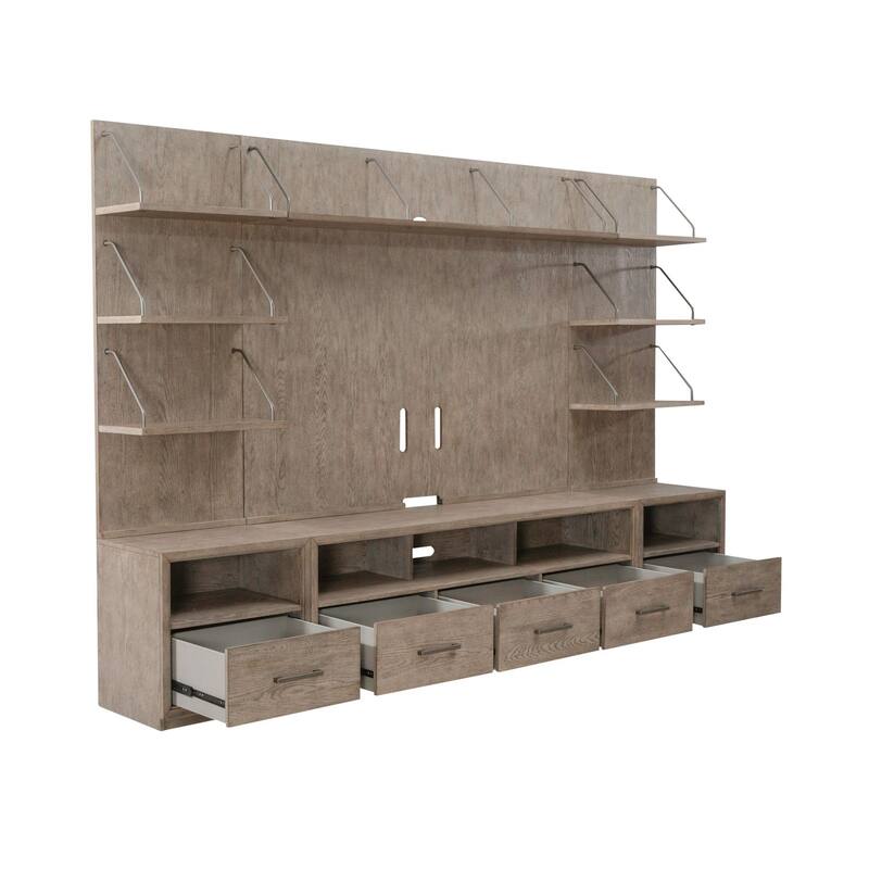 City Scape Burnished Beige Entertainment Center with Piers