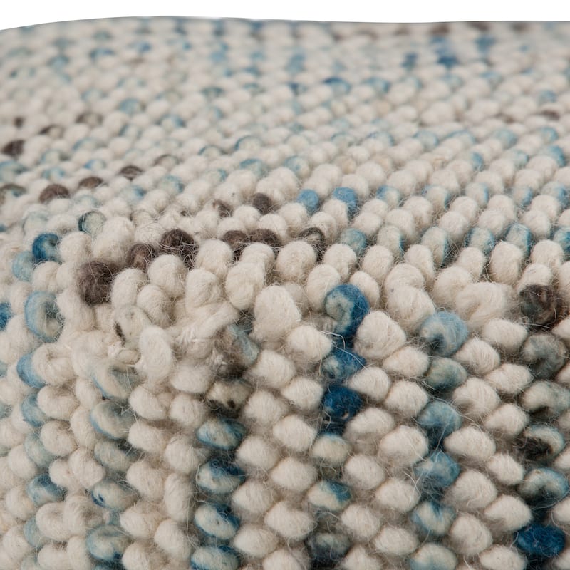 WYNDENHALL Malcolm Boho Cube Woven Pouf in Cotton and Wool