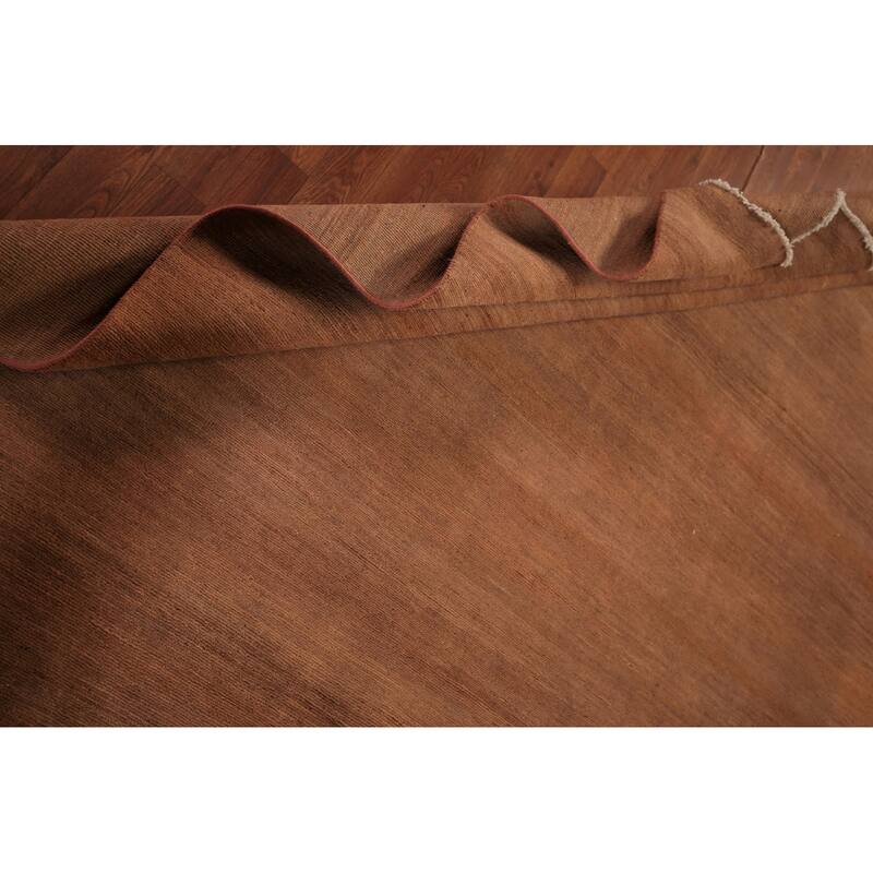 Gabbeh Modern Area Rug Handmade Brown Wool Carpet - 6'8" x 9'8"