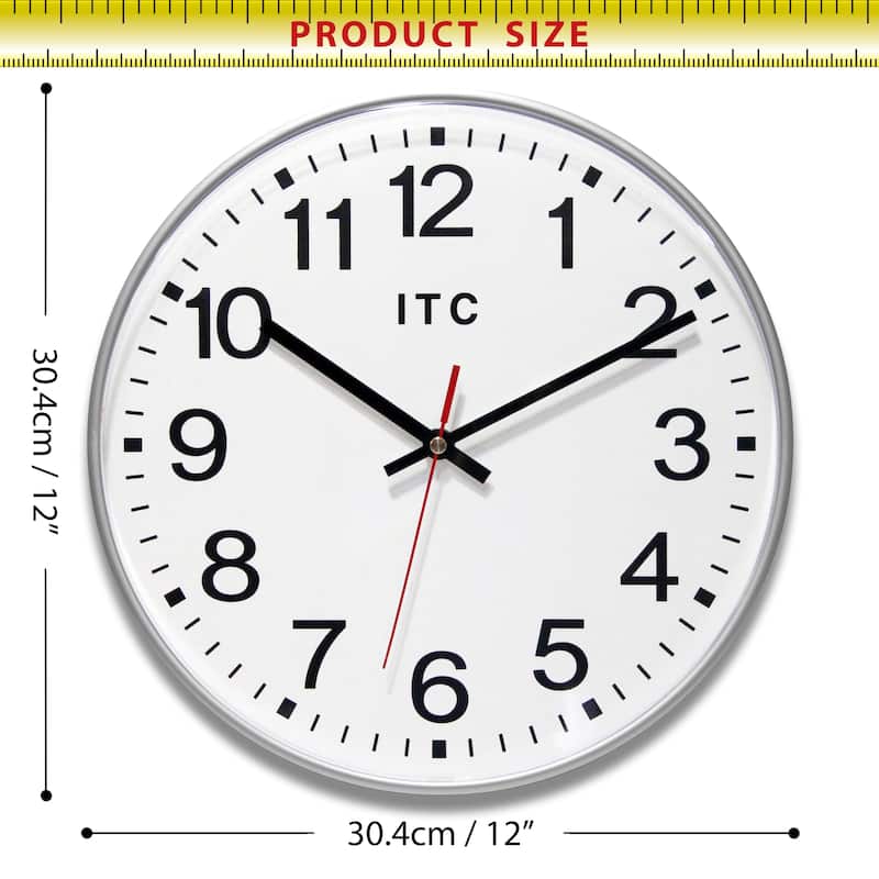 Prosaic 12" Business Clock, Silver - 12 in.