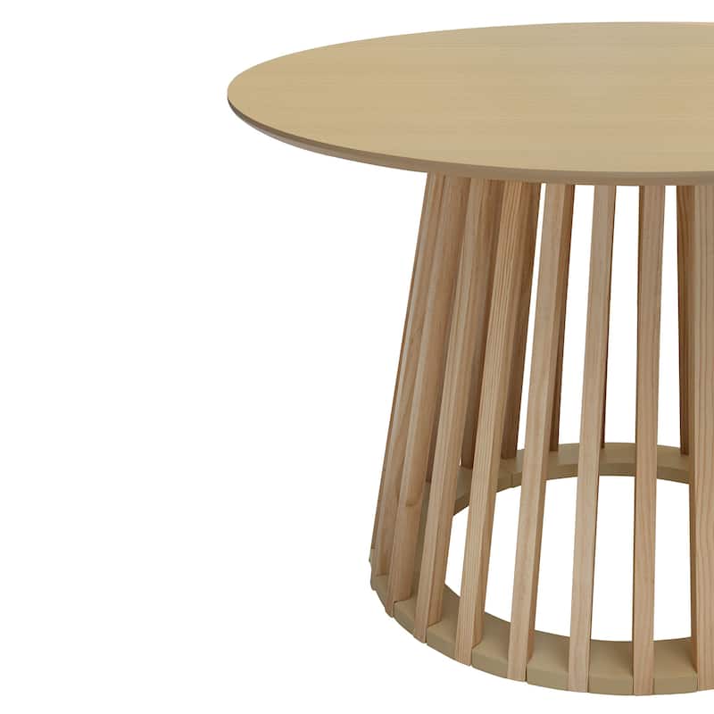 Roomfitters Round Dining Table, Modern Black Pedestal Base, Small Kitchen or Dining Room Table for 2-4 People