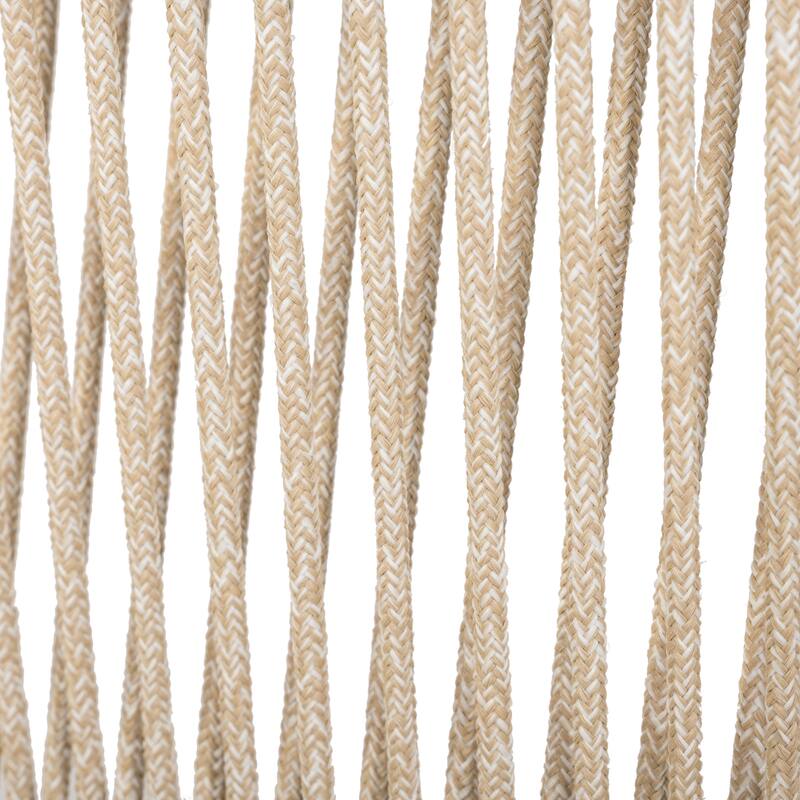 Roomfitters Outdoor Leisure Chair, Acacia Wood Frame with Beige Rope Weaving