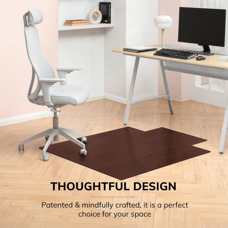 Eco Bamboo Standard Cherry Chair Mat with lip (44 x 52)