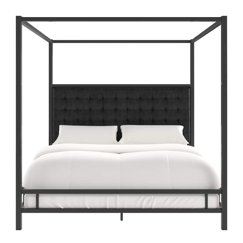 Solivita King-size Black Nickel Frame Canopy Bed by INSPIRE Q Bold