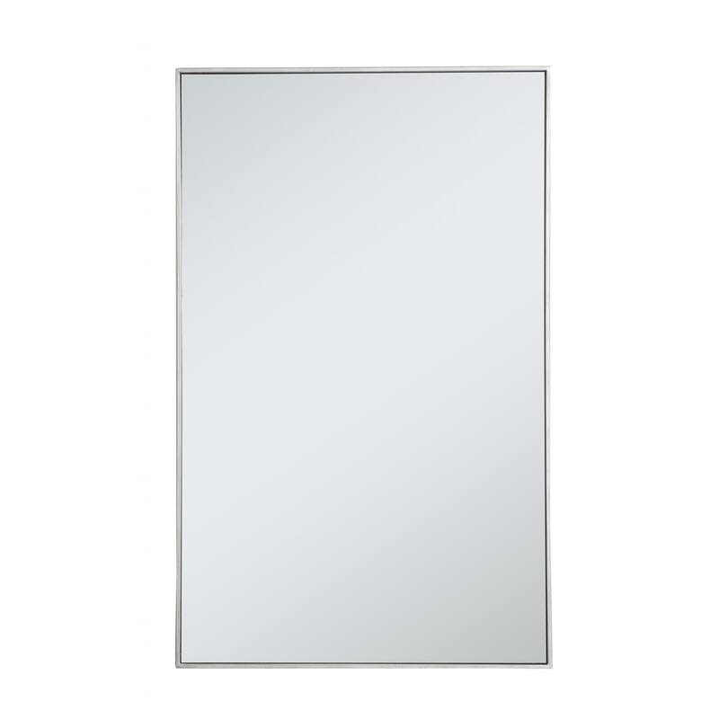 Elegant Lighting Eternity 30" x 48" Rectangular Beveled Metal Framed - Silver