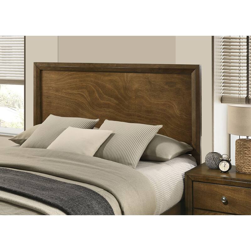 Queen Size Engineered Wood Platform Bed Set with 2 Nightstands - 3pc Transitional Furniture and Metal Knobs