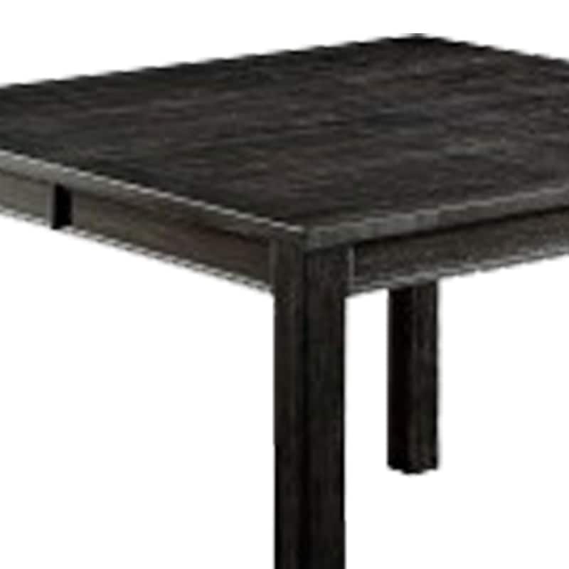 Rectangular Top Wooden Counter Height Table with Block Legs, Antique Black