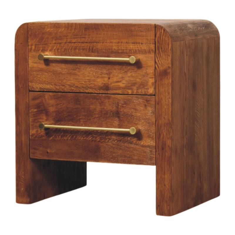 Artisan Furniture Solid Wood Oak line Two Drawer Unit, Brown, 2-Drawers