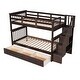 preview thumbnail 49 of 53, Twin-Over-Twin Bunk Bed with Three Drawers for Bedroom