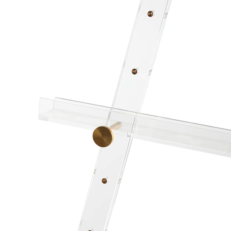 Clear Acrylic Plastic Adjustable 7 Tier Display Easel with Silver or Gold Accents and Chain Support