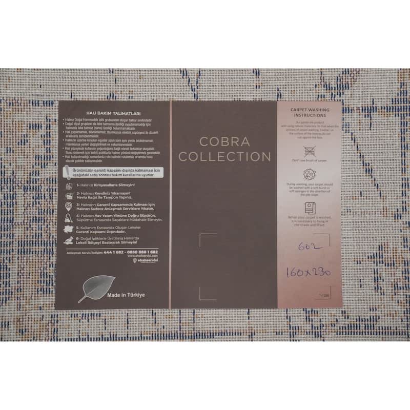 Machine Made Oriental Polyester Carpet Modern Greys & Charcoal Distressed Area Rug - 7' 5'' X 5' 2''