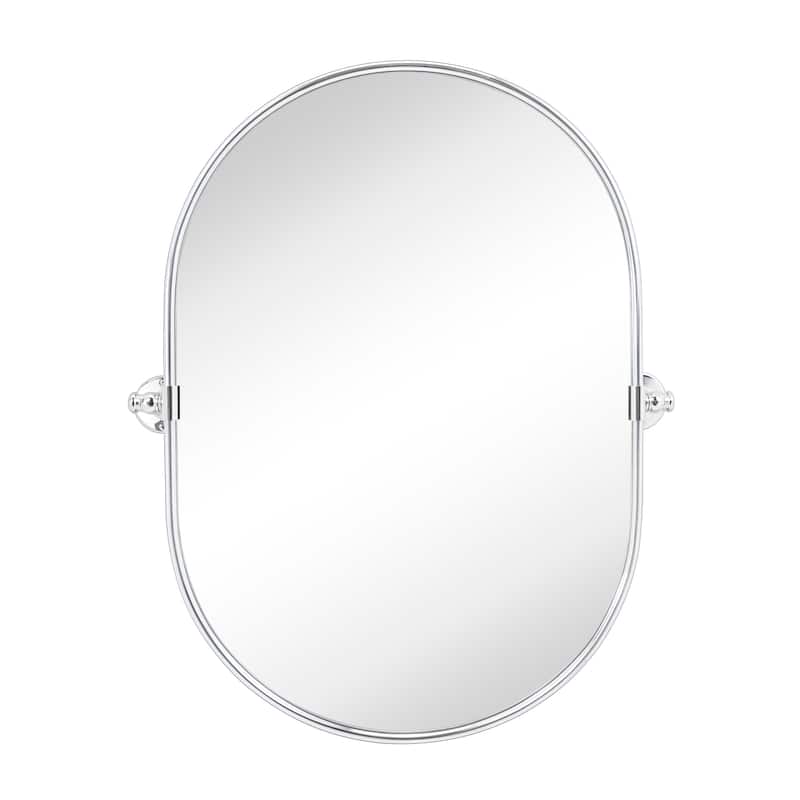 TEHOME Luka Farmhouse Oval Pivot Metal Wall Mirror - 20'' x 30''