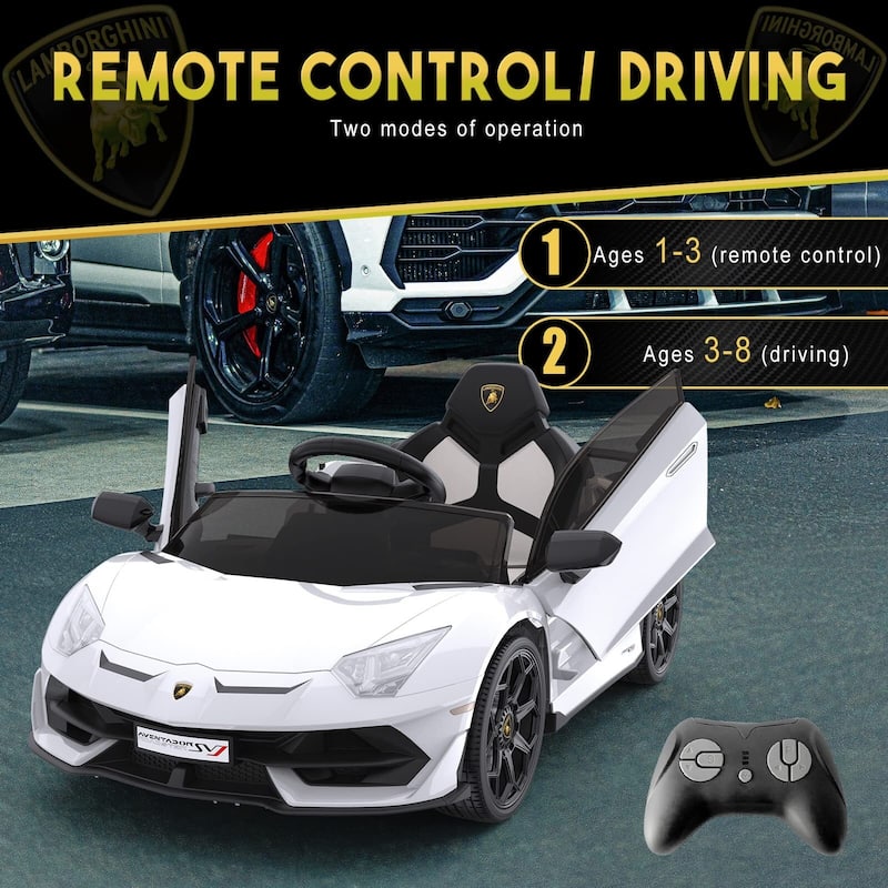 Ride on Car for Kids 12V Licensed Lamborghini Electric Vehicles Battery Powered Sports Car with Control