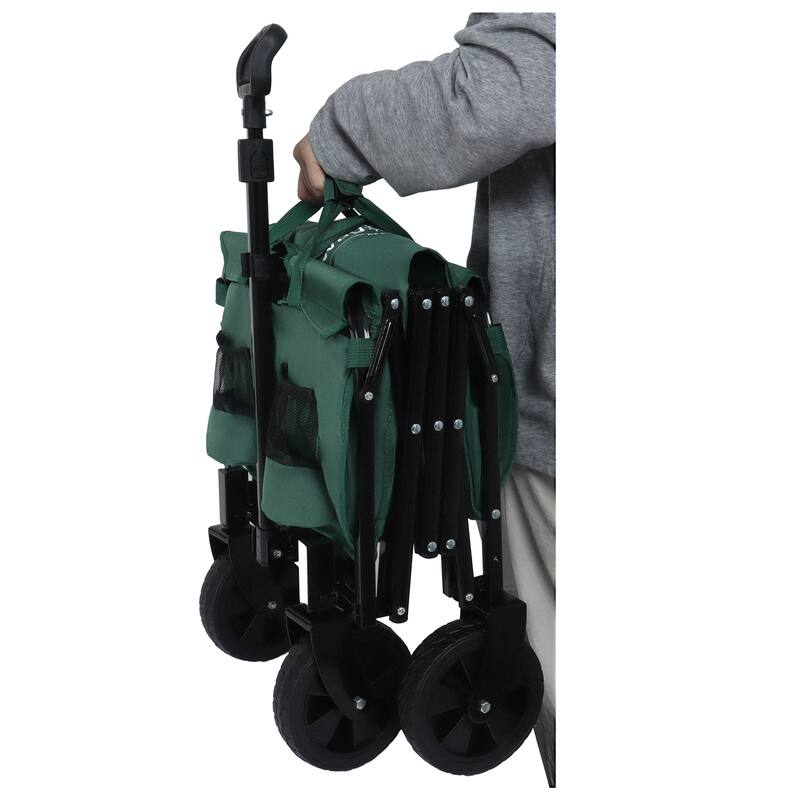 Expandable Dual-Layer Utility Wagon with 100% Extra Space - Grocery Cart for Camping, Shopping, Sports, Gardening, Fishing