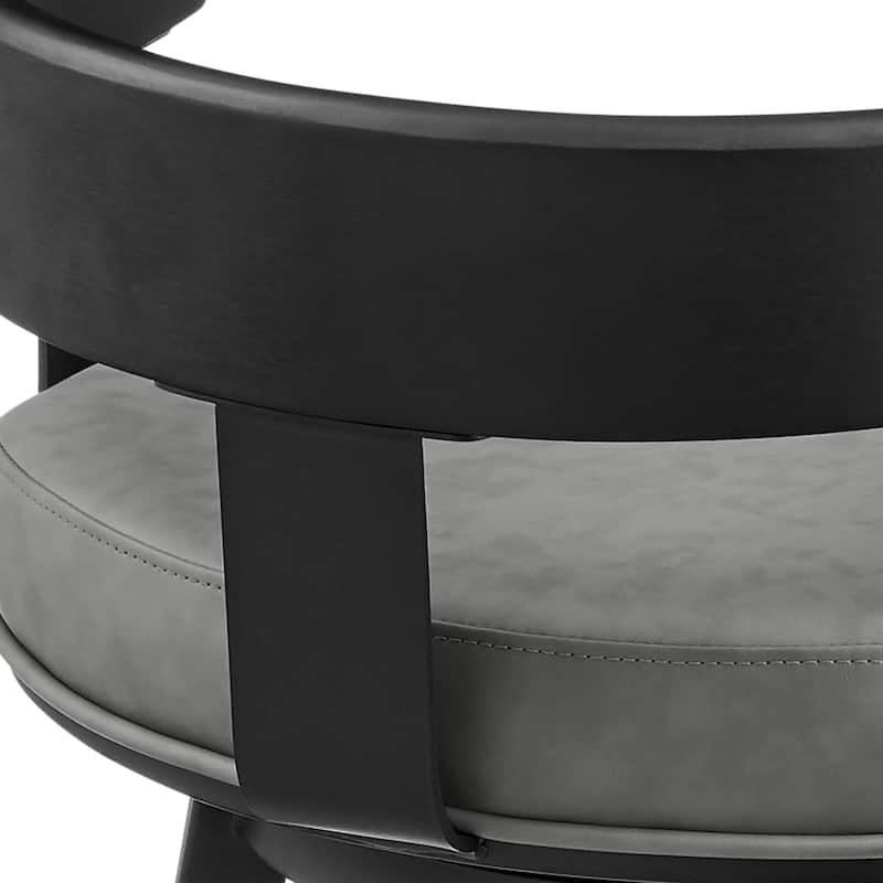 Idris Modern Swivel Bar Stool, Upholstered Counter Height Chair with Iron Frame