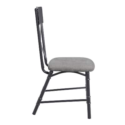 Grey And Sandy Black Side Chair With X-Shape Back (Set Of 2)