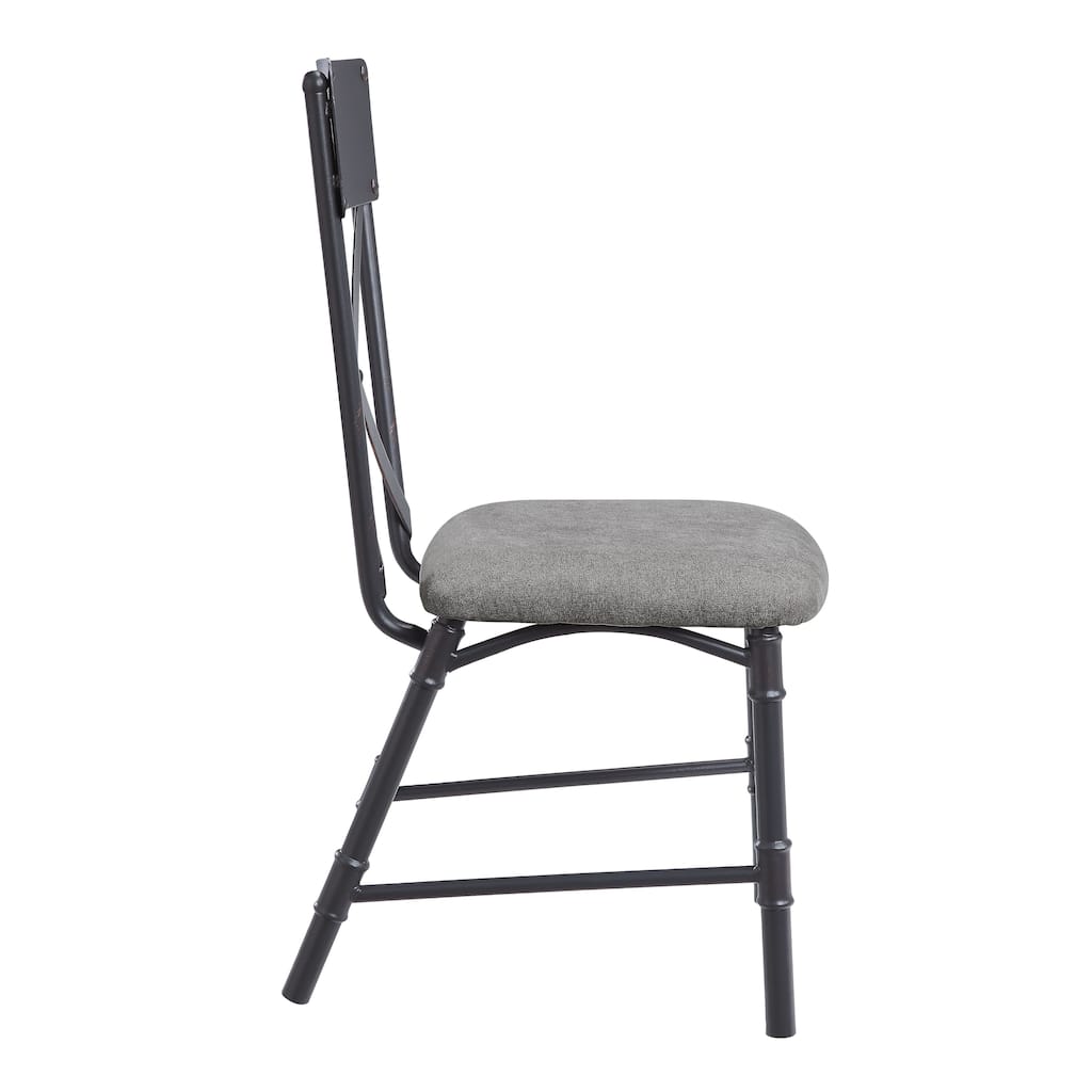 Grey And Sandy Black Side Chair With X-Shape Back (Set Of 2)