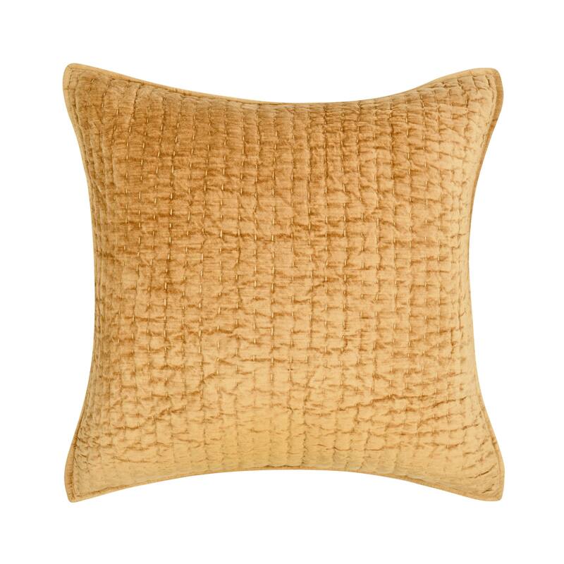 Dimitry Rayon Velvet Sham by Kosas Home - Honey Gold - Euro Square
