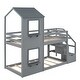 preview thumbnail 12 of 12, Twin over Twin Bunk Bed with Storage Stairs, Wood Bed with Roof, Window, Guardrail, Ladder
