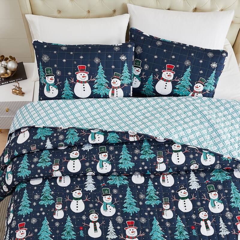 Avanti Linens Snowman King Quilt Set