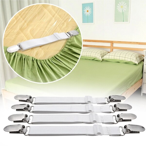 4x Adjustable Mattress Bed Sheet Clips Grippers Straps Suspender Fastener Holder 