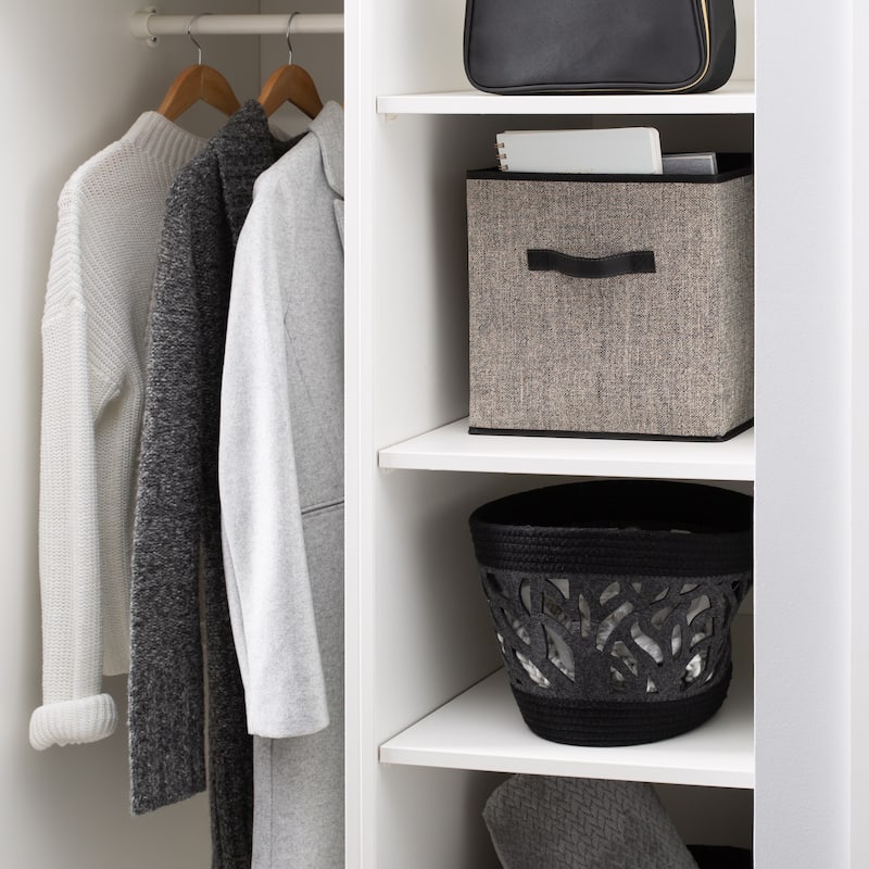 Simplify Black Plastic Storage Cube - L12x W12x H12