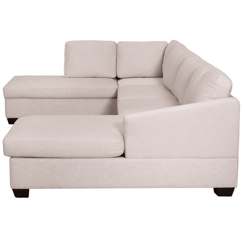 U-Shape Sectional Sofa, Double Extra Wide Chaise Lounge Couch
