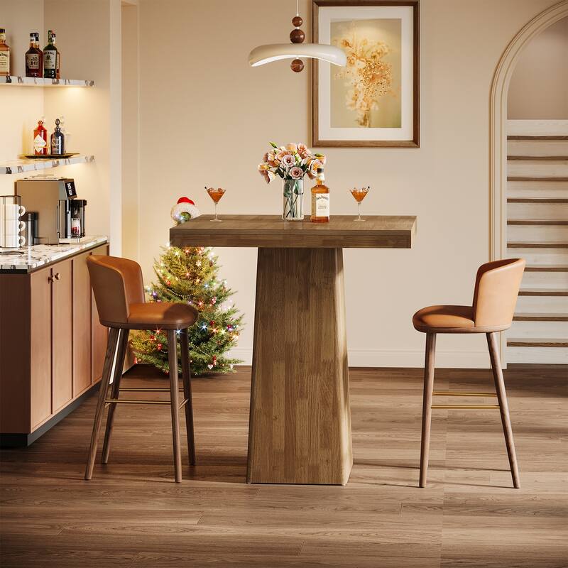 31.5 Inch Square Bar Table Small Kitchen Dining Table - 31.5" L x 31.5" W x 39.37" H