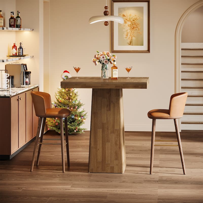 Square Bar Table 31.5 Inch Small Counter Height Pub Dining Table - 31.5" L x 31.5" W x 39.37" H