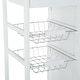 preview thumbnail 7 of 8, HOMCOM 28” Rolling Kitchen Trolley Serving Cart Storage Cabinet Bamboo Top with Wire Basket & Glass Door & Drawers - White