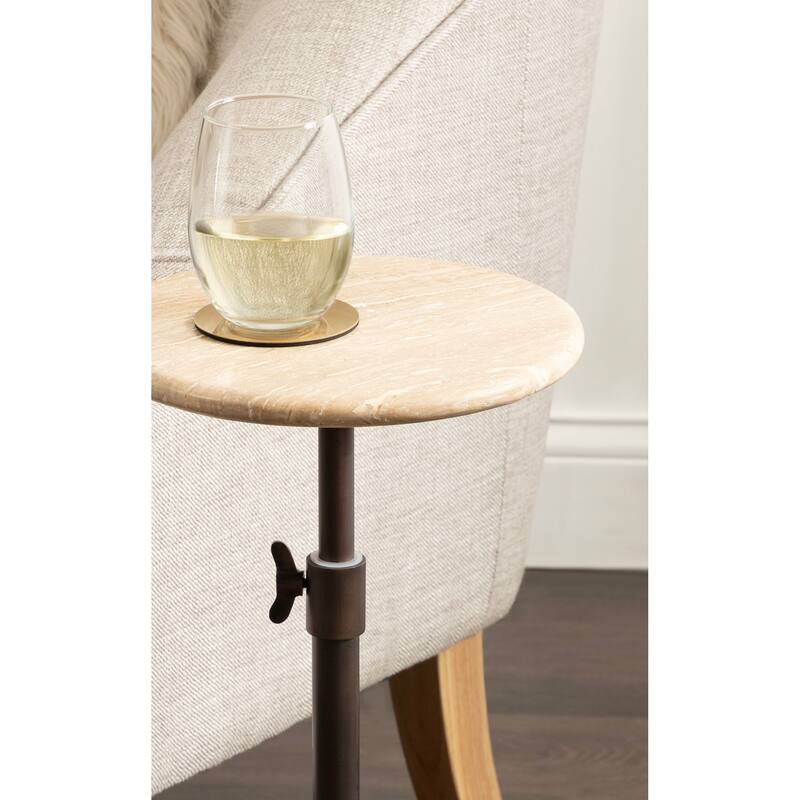 Kate and Laurel Engles Adjustable Marble Table and Plant Stand