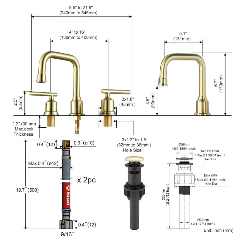 WOWOW Double Handle 8 in. Widespread Bathroom Sink Faucet