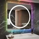 preview thumbnail 17 of 19, KIOTEE Frameless LED Frontlit & RGB Backlit Anti-Fog Tempered Glass Bathroom Vanity Mirror with ETL and 3-Year Warranty