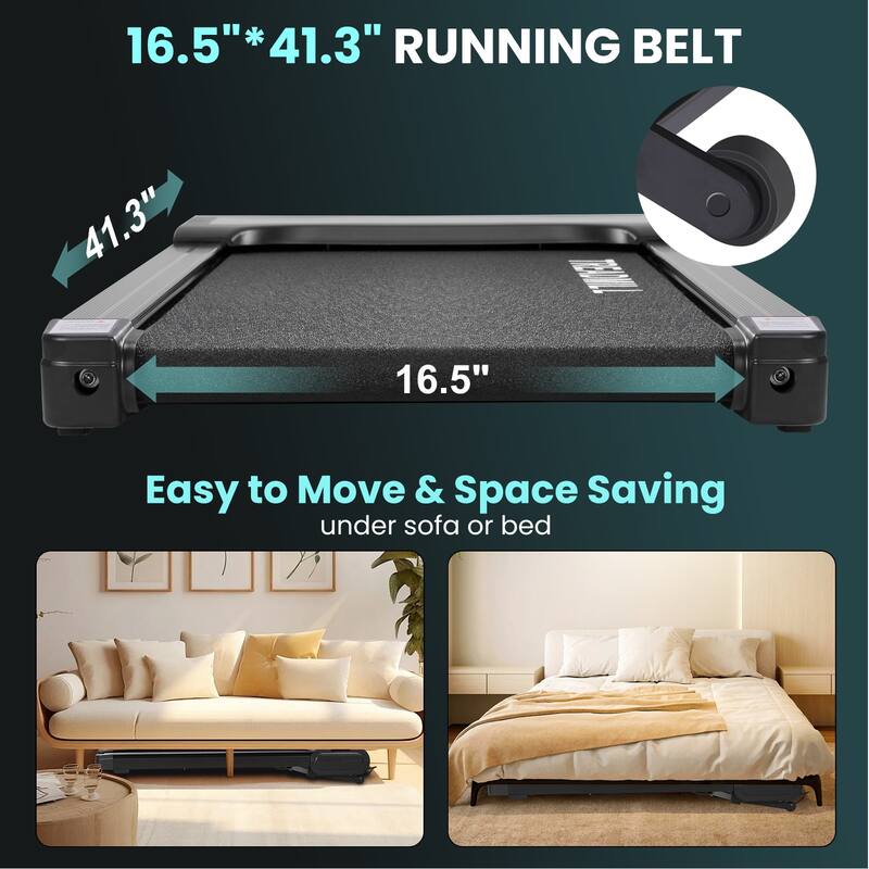 Under Desk Treadmill,Auto Incline Walking Pad,2 in 1 Portable Walking Treadmill with Remote Control,Desk Treadmill